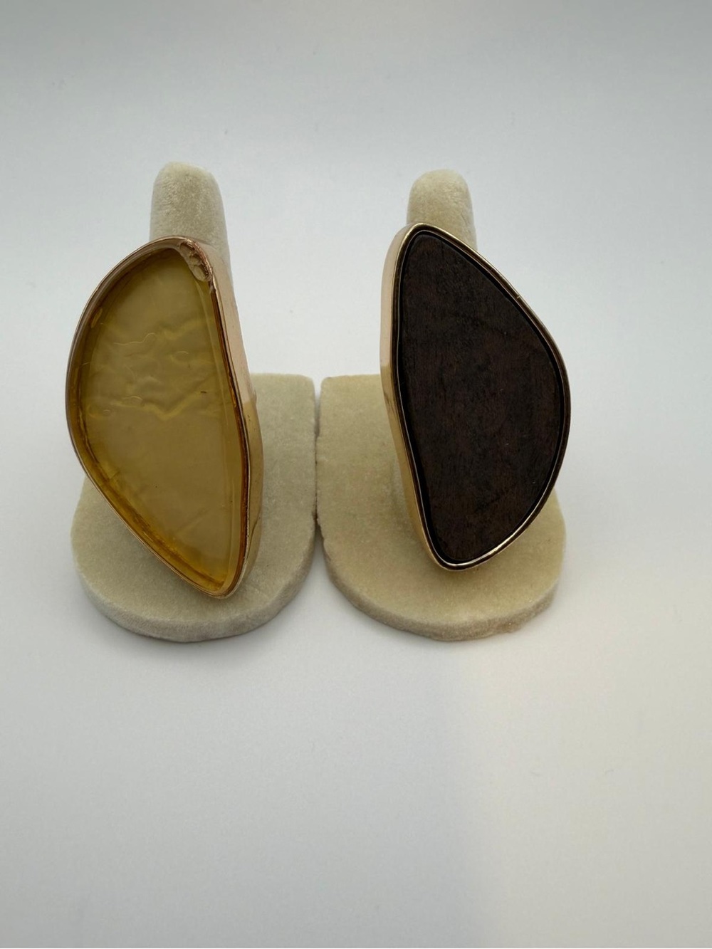Zara Yellow and Dark Brown Asymmetrical Statement Rings